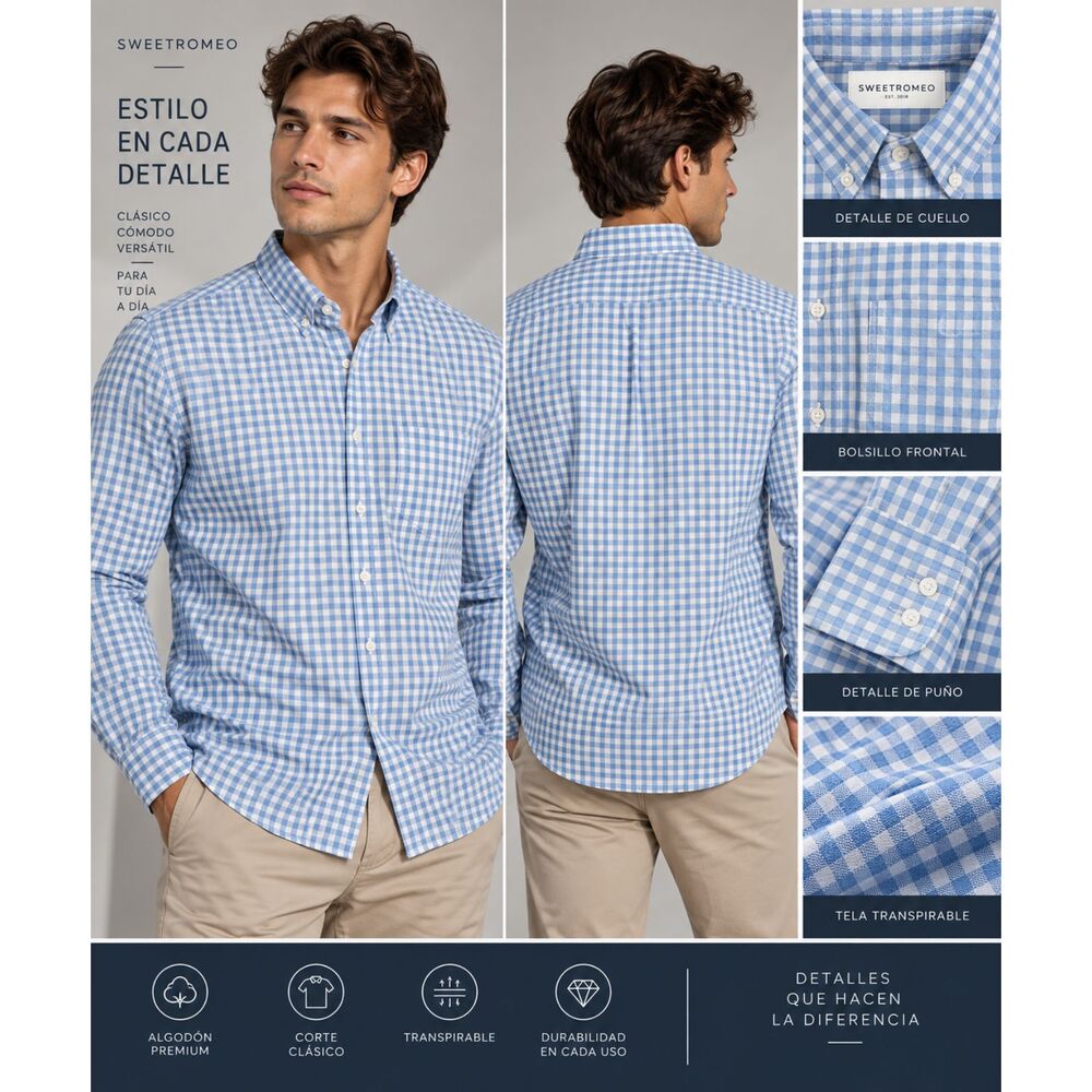 Margaritaville Men's L NWT Blue White Gingham Button Down Shirt MSRP $88